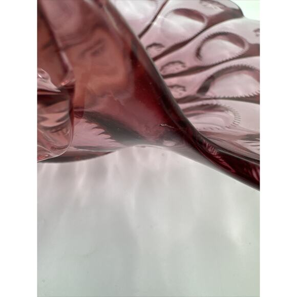 Vintage FENTON Crystal Reverse Stars And Sun, Handled Basket. 1920 Retired. - Picture 7 of 8